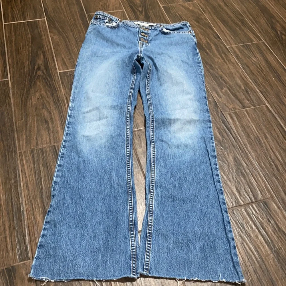 Express Hispter light wash flare jeans vintage 3/4